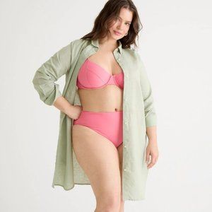 J.Crew Cotton Linen Beach Shirt Button Down Cover Up